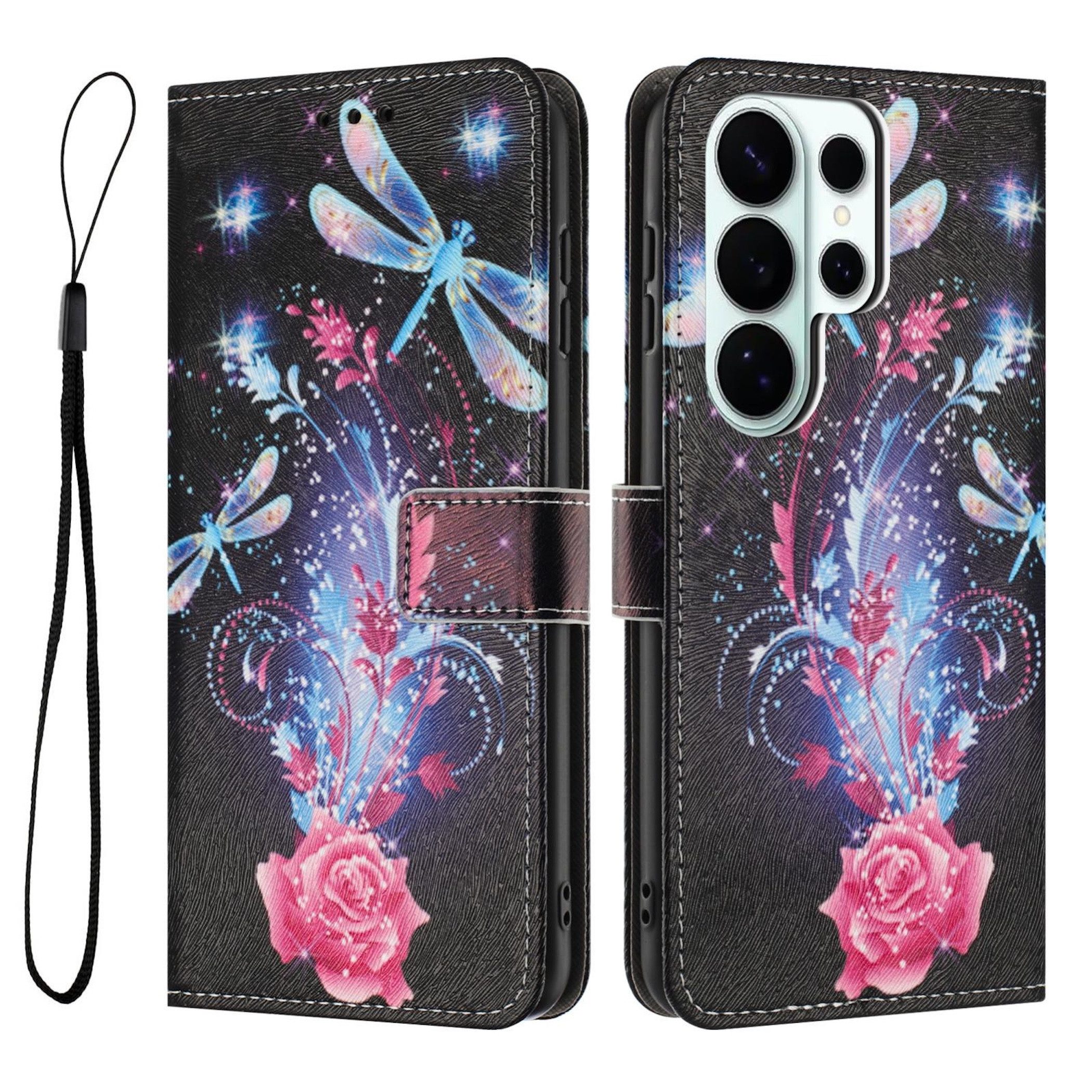Wigento Handyhülle für Samsung Galaxy S26 Ultra 5G Kunstleder Klapp Book Wallet Motiv TPU 6,9 Zoll, Kartenfächer, Standfunktion