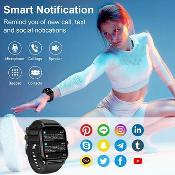 Dotn IP68 Wasserdicht Fitness Tracker Herren's Smartwatch (1,85 Zoll, Android/iOS), Vielseitige Uhr mit Großem HD-Display und Anruffunktion
