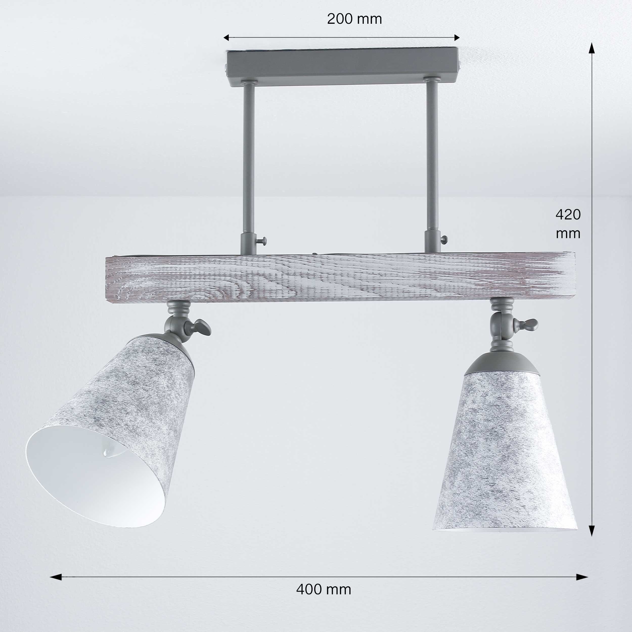 in Deckenstrahler ohne Licht-Erlebnisse Shabby Deckenstrahler schwenkbar Küche Metall Leuchtmittel, AGAP, Deckenlampe Weiß Holz