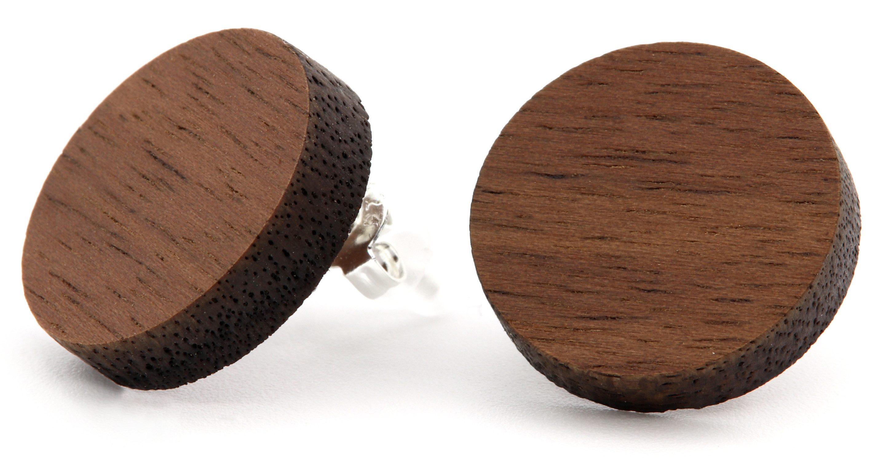 NaturSchatulle Paar Ohrstecker Holz Kreis (Zebrano-, Wenge- und Nussbaumhol günstig online kaufen