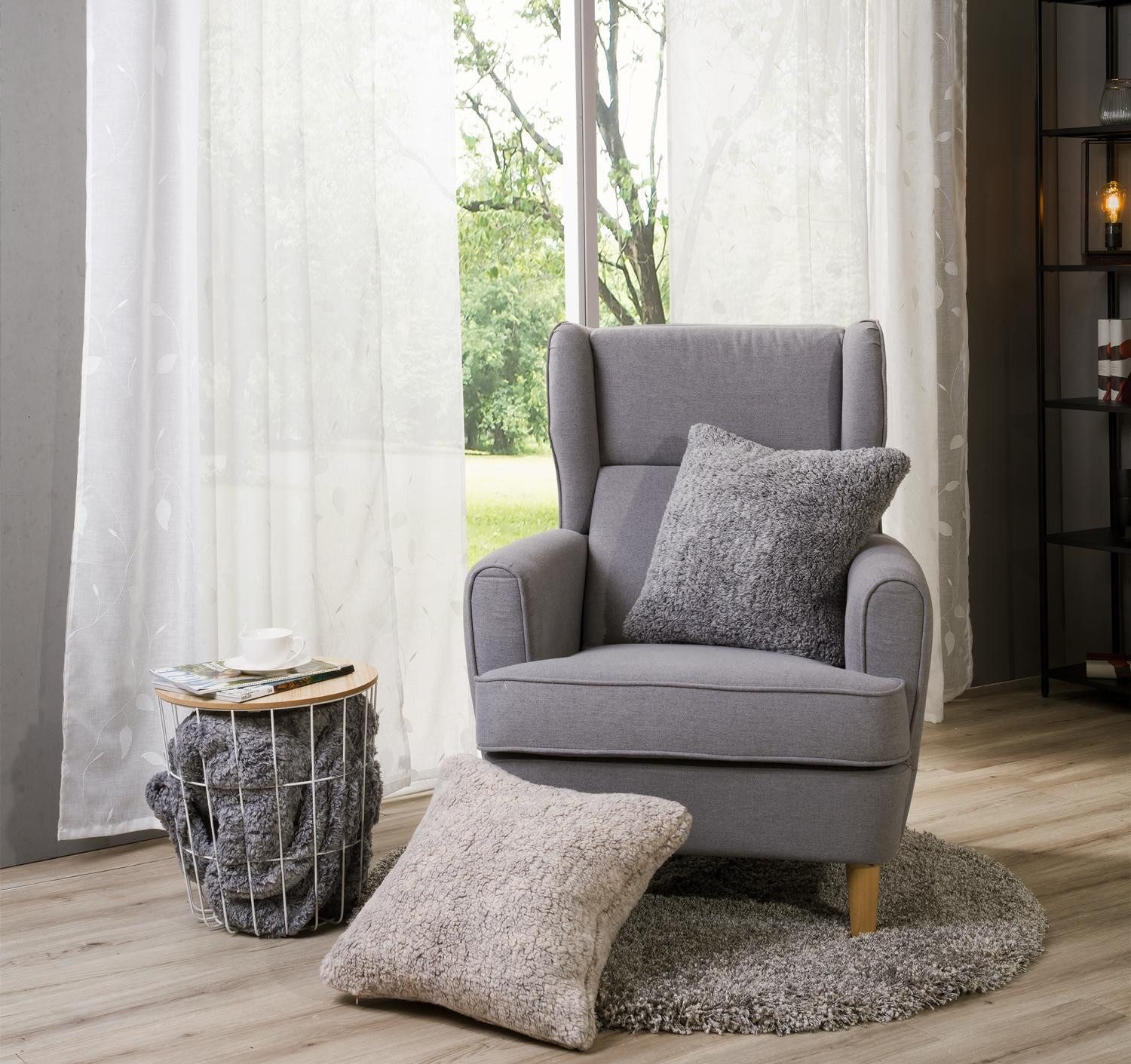 Home4You Kissenhülle JAINA, Grau, Unifarben, Kunstfaser, günstig online kaufen