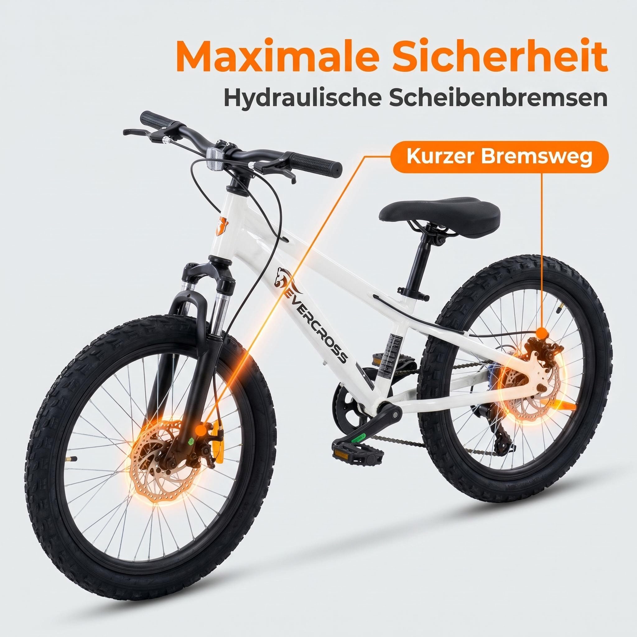 EVERCROSS TECH Kinderfahrrad EM5 20 Zoll MTB Kid, Shimano 7 Gang,Aluminiumrahmen, 7 Gang – Bild 5 von 5
