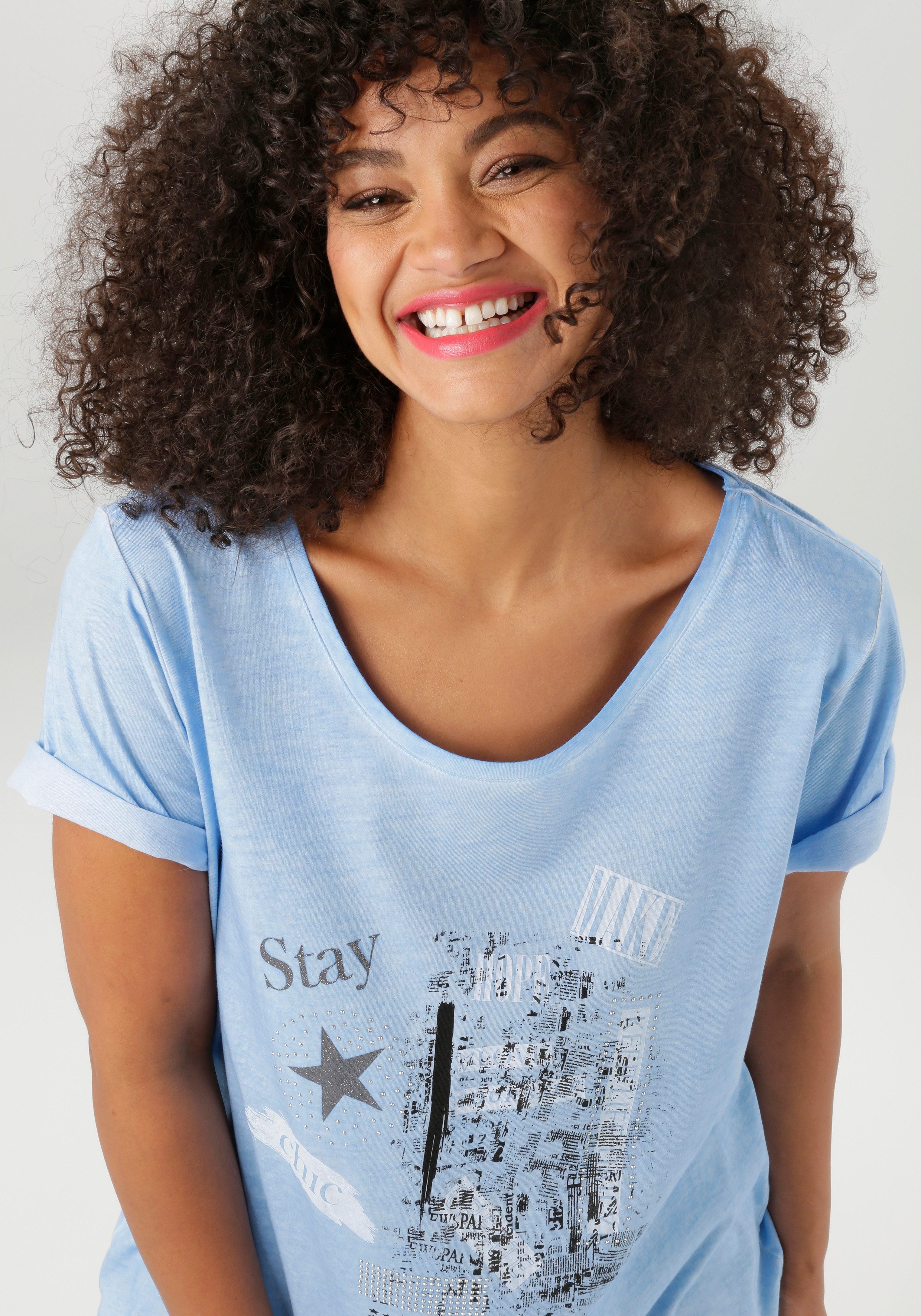 Aniston PLUS T-Shirt mit edlem Druckmotiv