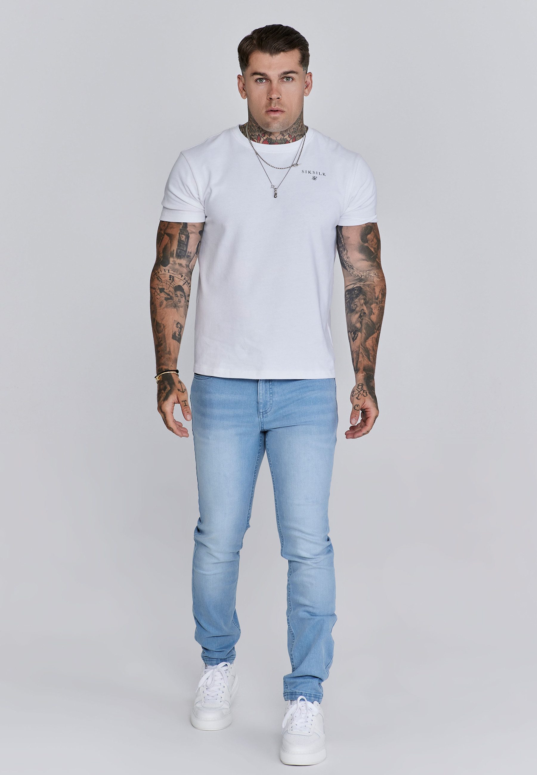 Siksilk Slim-fit-Jeans SikSilk Herren Blaue Slim Fit Jeans günstig online kaufen