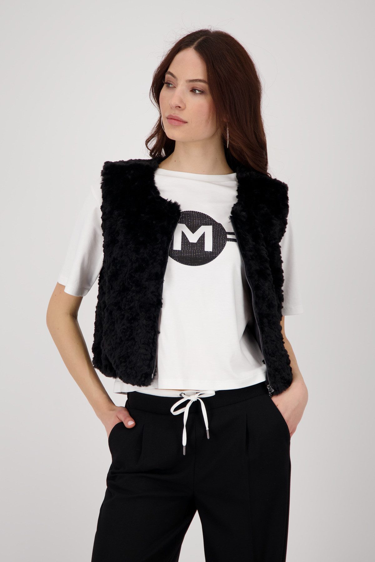 Monari Fellimitatweste Weste fake fur Mit günstig online kaufen