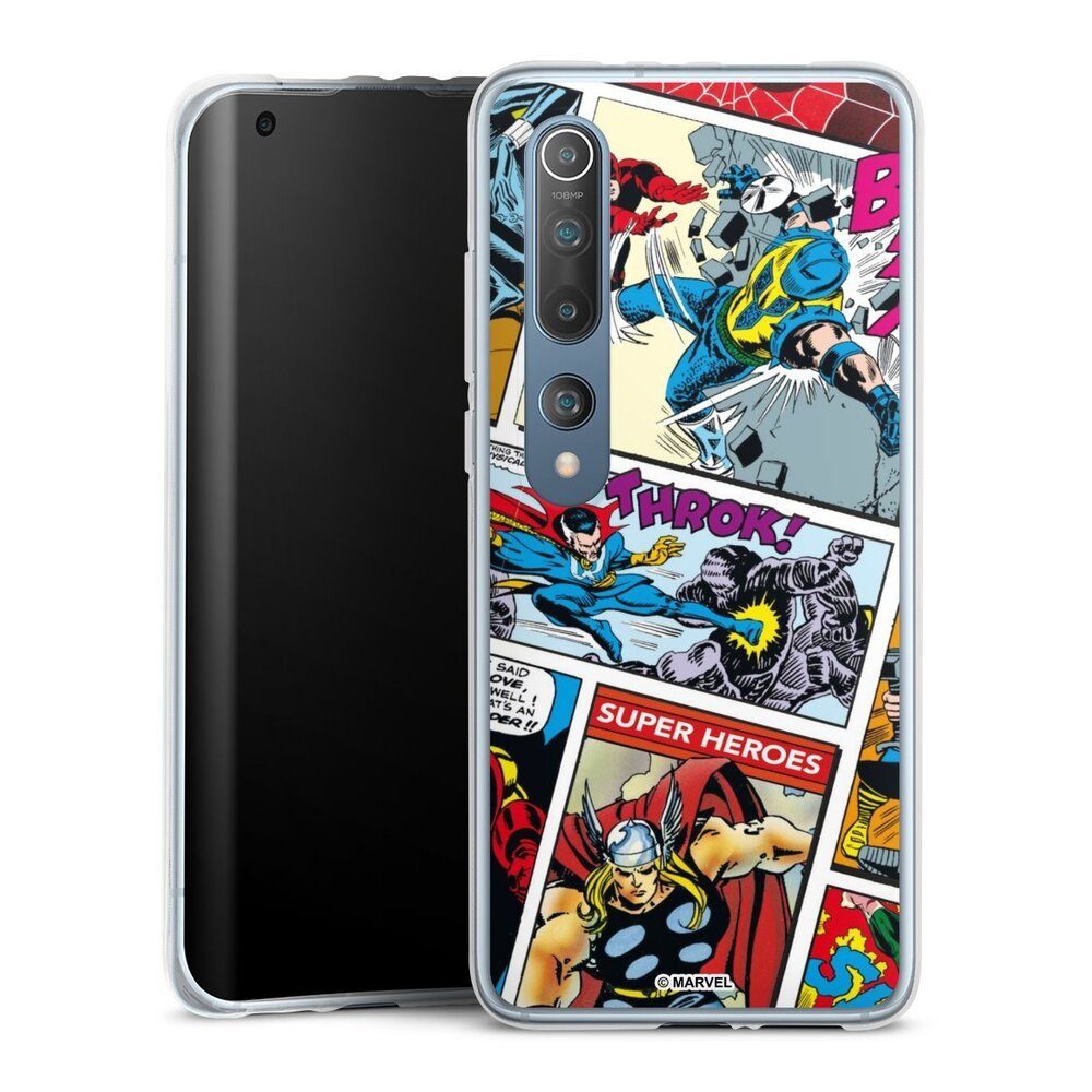 DeinDesign Handyhülle Marvel Retro Comic Blue, Xiaomi Mi 10 Silikon Hülle Bumper Case Handy Schutzhülle