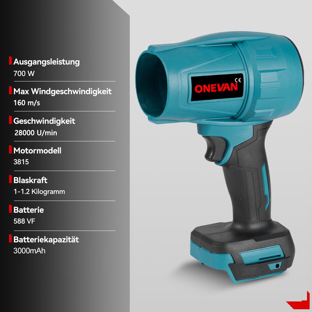ONEVAN Akku-Laubbläser 160 m/s Windgeschwindigkeit, 28000 günstig online kaufen