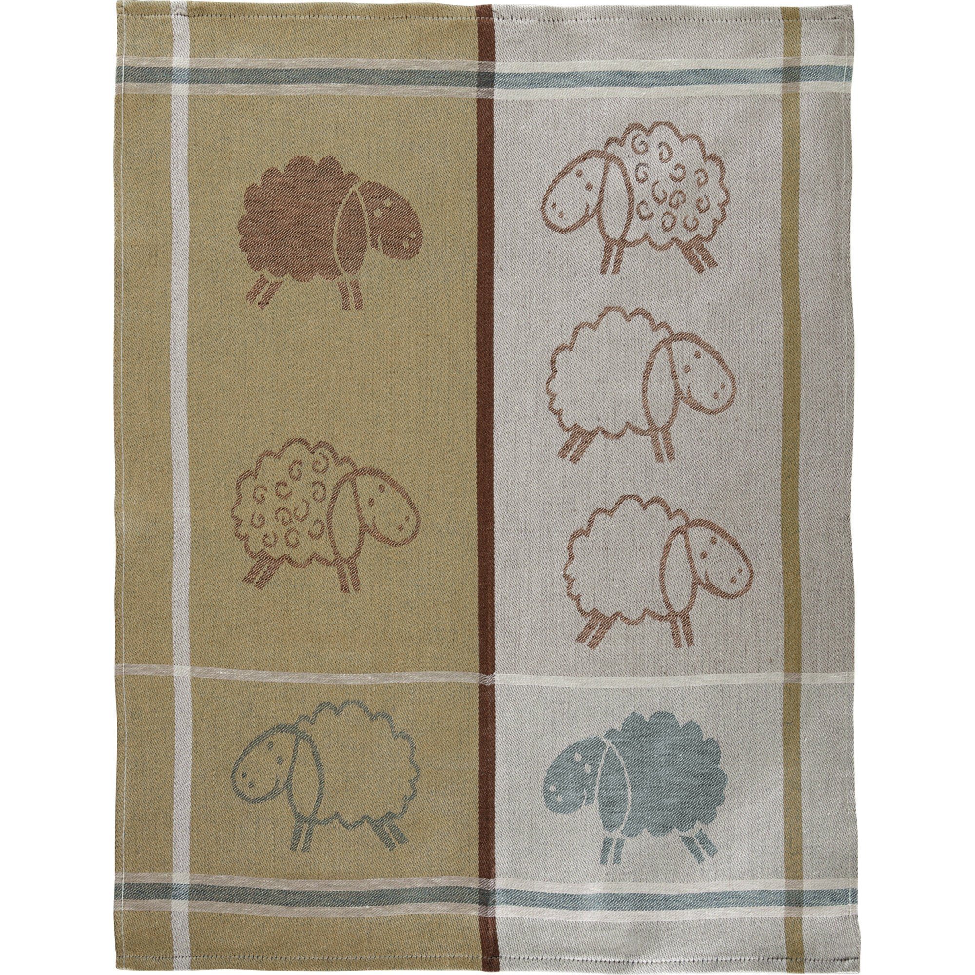 Kracht Geschirrtuch Geschirrtuch "Schafe" 4er-Pack, Halbleinen Karo günstig online kaufen