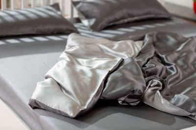 Bettbezug »Seiden-Bettbezug aus Maulbeerseide, Anthracite / Grey«, orignee