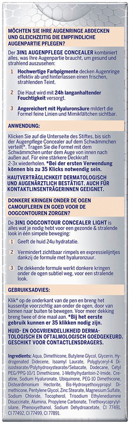 Nivea Concealer CELLULAR 3IN1 AUGENPFLEGE CONCEALER, Mit Anti-Aging-Effekt, deckt effektiv ab, spendet 24h Feuchtigkeit.