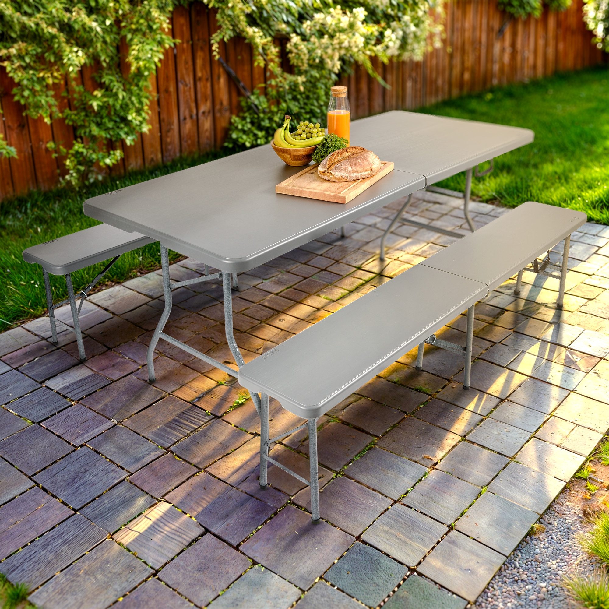 Arebos Bierzeltgarnitur Festzeltgarnitur, Biertisch Set, klappbar Campingti günstig online kaufen