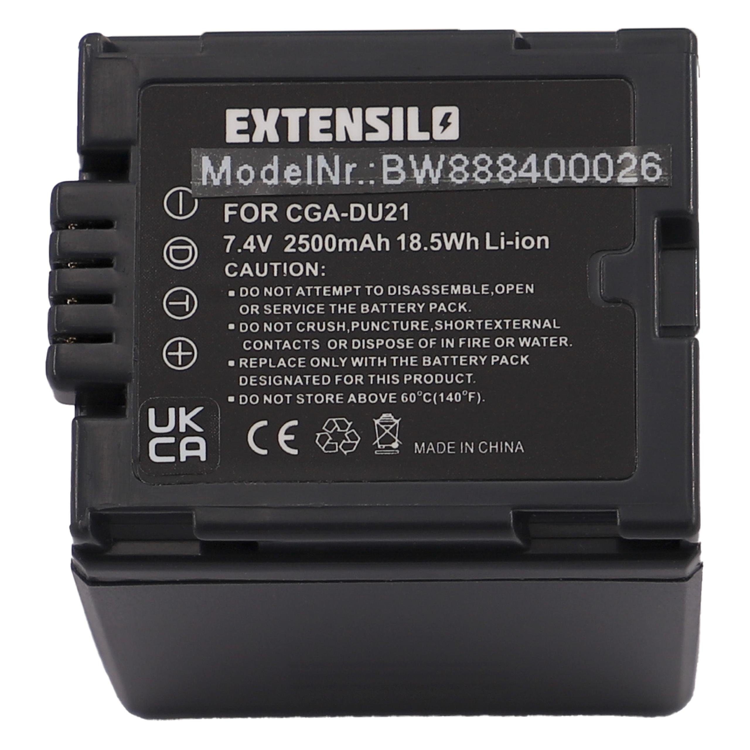 Extensilo passend für Panasonic NV-GS70, NV-GS80, NV-GS90, PV-GS50, PV-GS50S, Kamera-Akku 2500 mAh