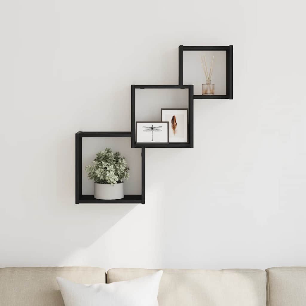 vidaXL Regal Würfelregale Schwarz Eichen-Optik 68x15x68 cm Holzwerkstoff, 1 günstig online kaufen