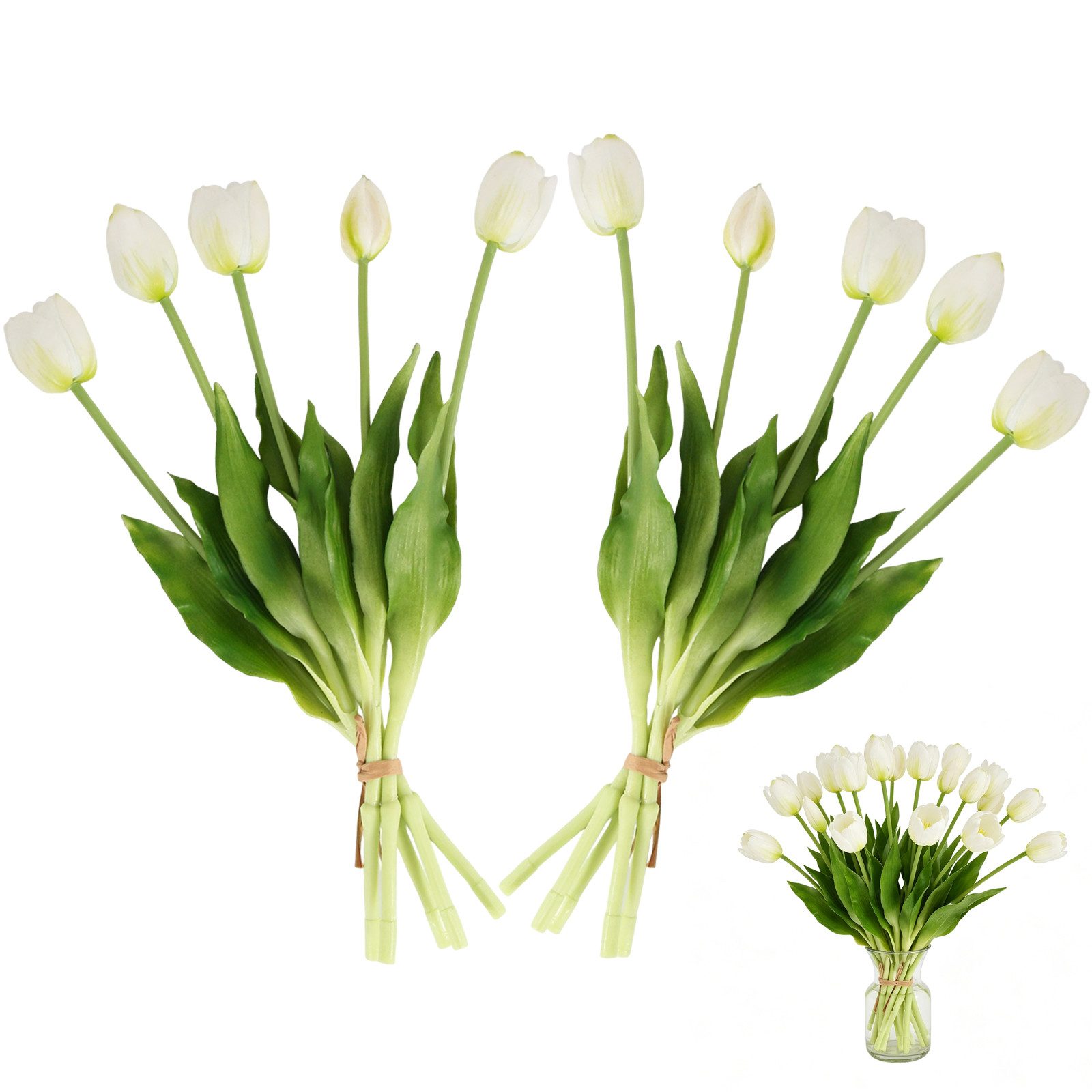 Kunsttulpe 10er Set künstliche Tulpen, Tulpenbund Tulpen, BlingBin, Höhe 40 cm, Tulpenstrauß künstlich für Vase,Hochzeit, Esstisch und Wohnzimmer Deko – Bild 2 von 5