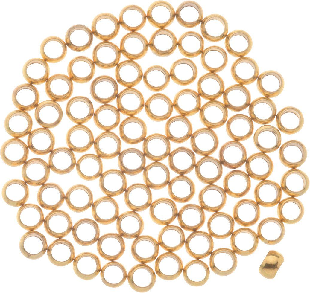 Glorex Bastelperlen Glorex Quetschperlen goldfarben 35 Stück, 3 mm