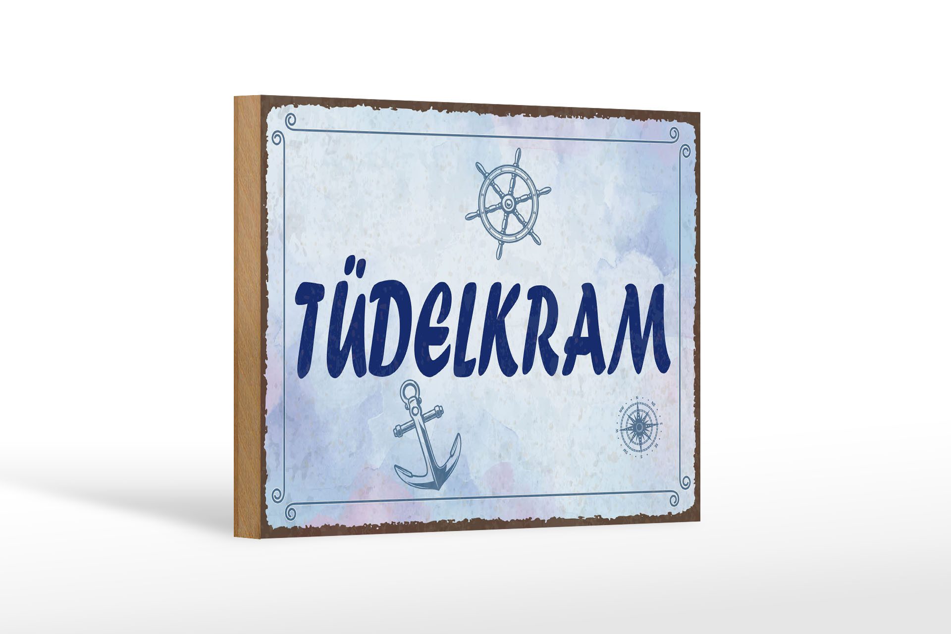 Holzbild Spruch 12x18 cm Tüdelkram blaues