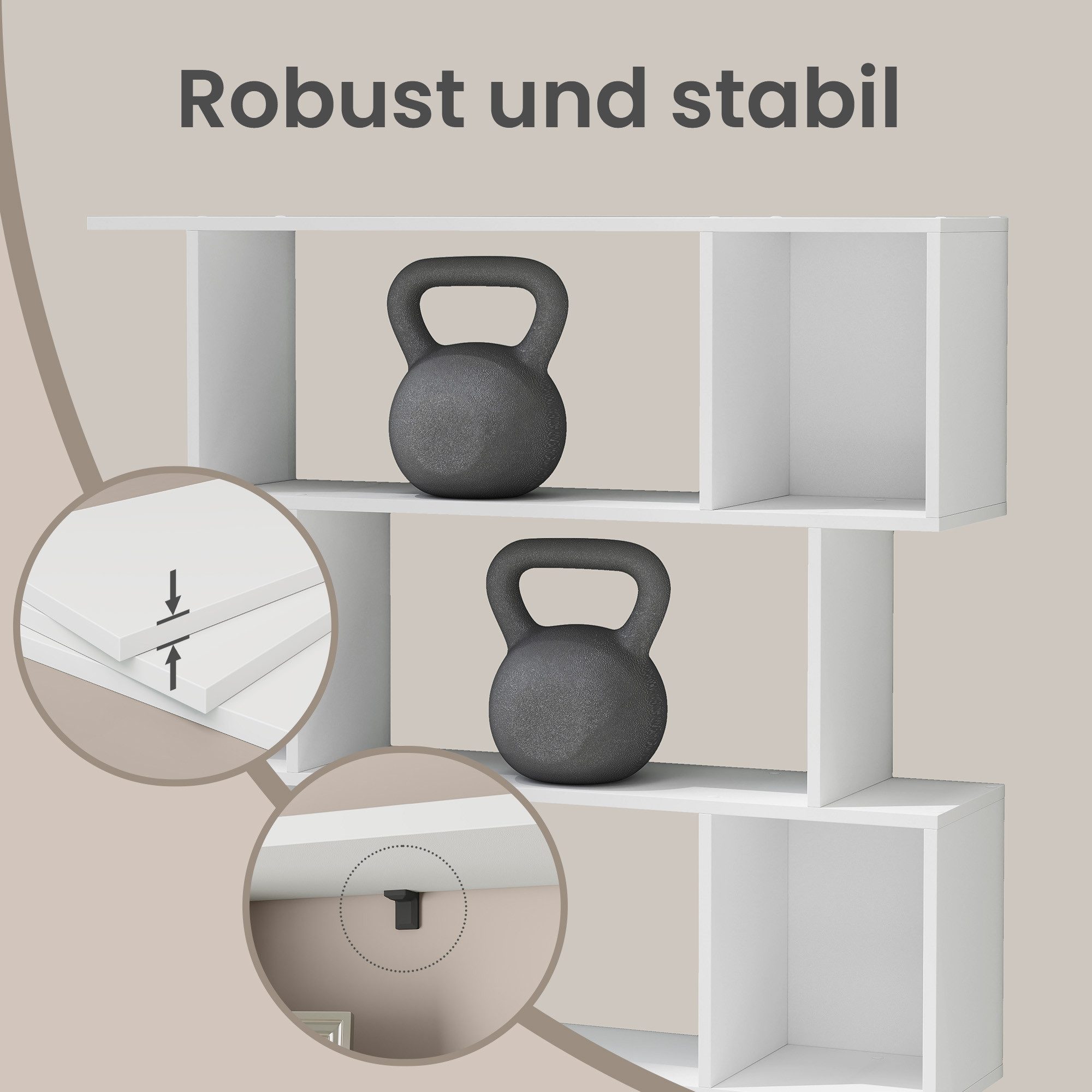 VASAGLE Bücherregal 2er Set Standregal mit 6 Ebenen, 1-tlg., 24 x 90 x 159 cm, Aufbewahrungsregal mit offenen Fächern – Bild 4 von 5