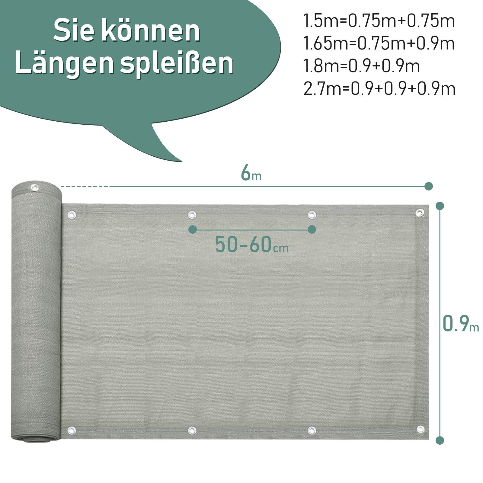 Clanmacy Balkonsichtschutz Zaunblende Sichtschutz Balkon 180 günstig online kaufen