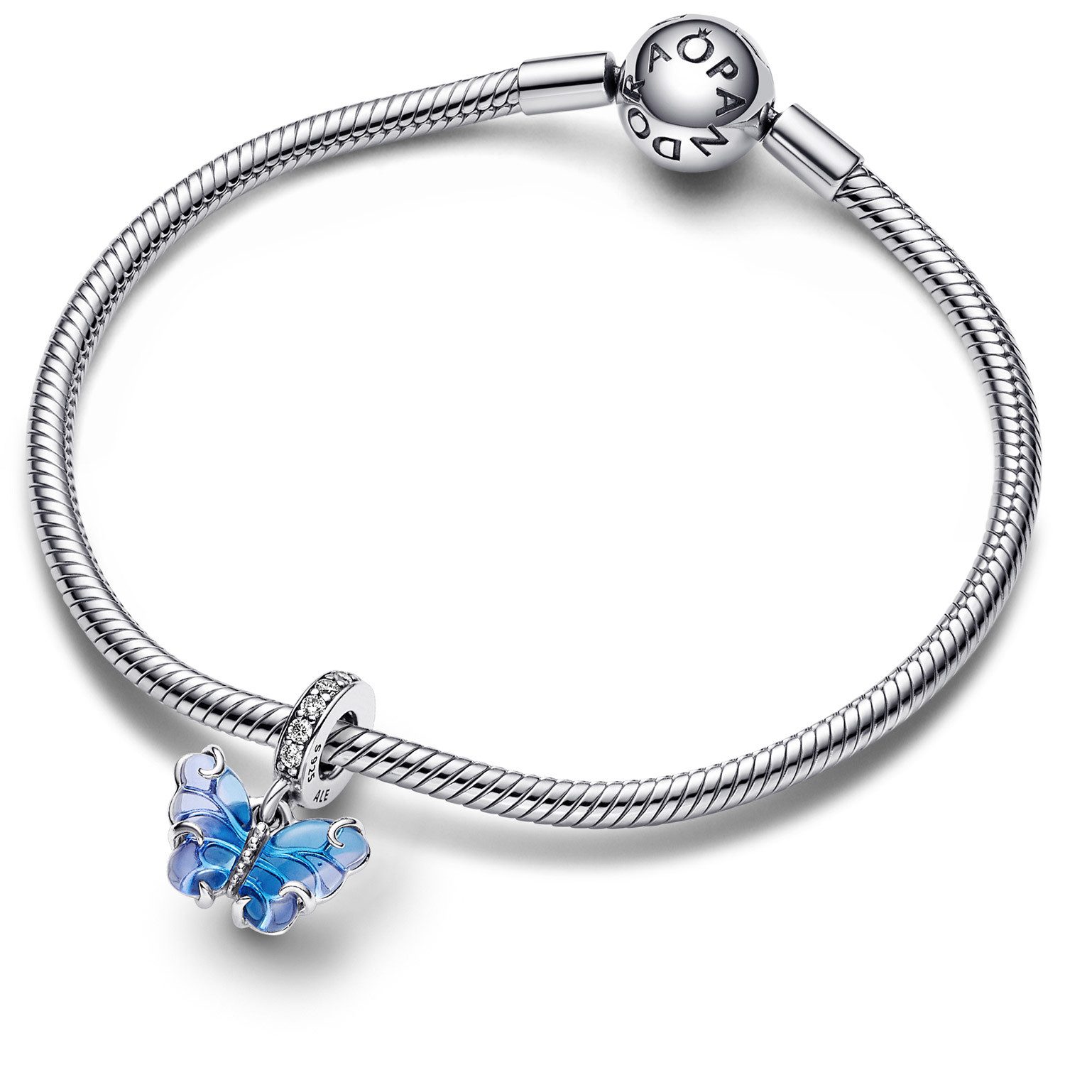 Pandora Charm Schmetterling Charm-Blauer Muranoglas