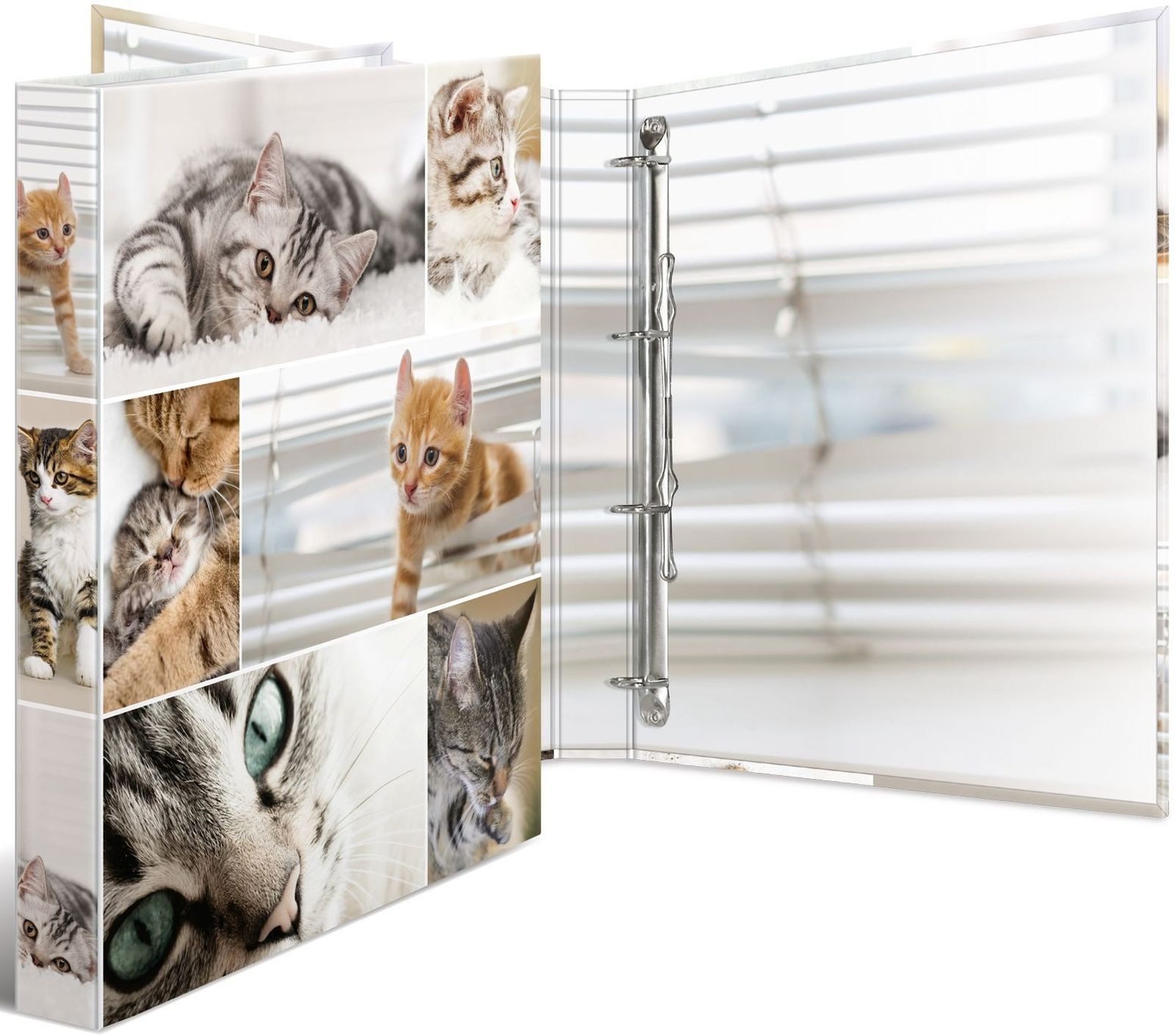 HERMA Präsentationsordner Ringbuch A4 Karton 4 Ringe Katzen