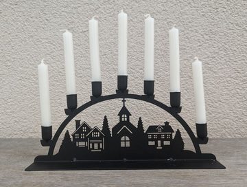 Posiwio Weihnachtsfigur Kerzenhalter Lichterbogen "Weihnachtsdorf" (4er-Set)
