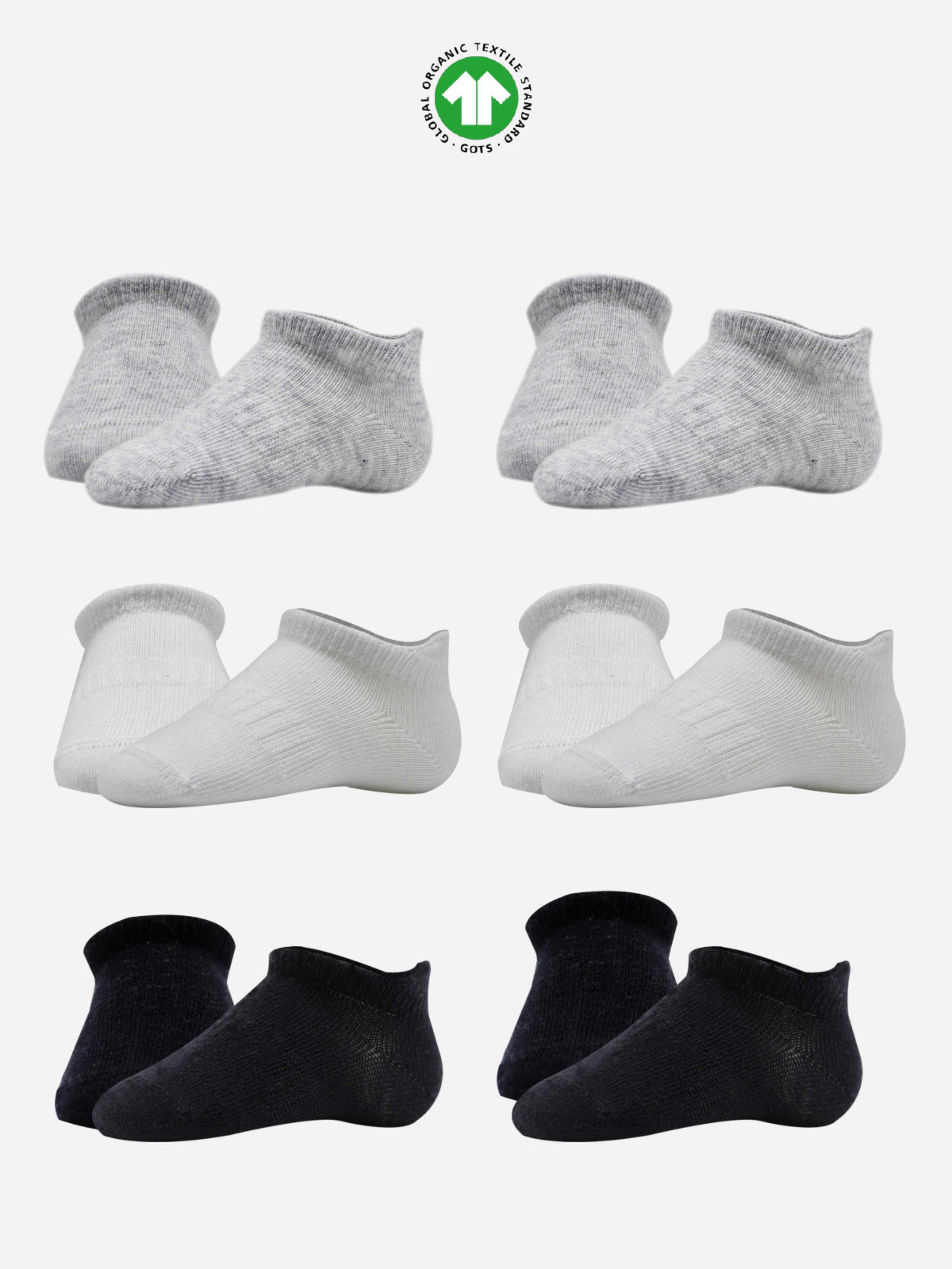 bistyle Sneakersocken (6er Pack) Sneakersocken Babys Jungen Mädchen Babysocken Kurzsocken (Set, 6-Paar, 6er-Pack) Bio-Baumwolle GOTS zertifiziert 0-6 Monate bis – Bild 3 von 3