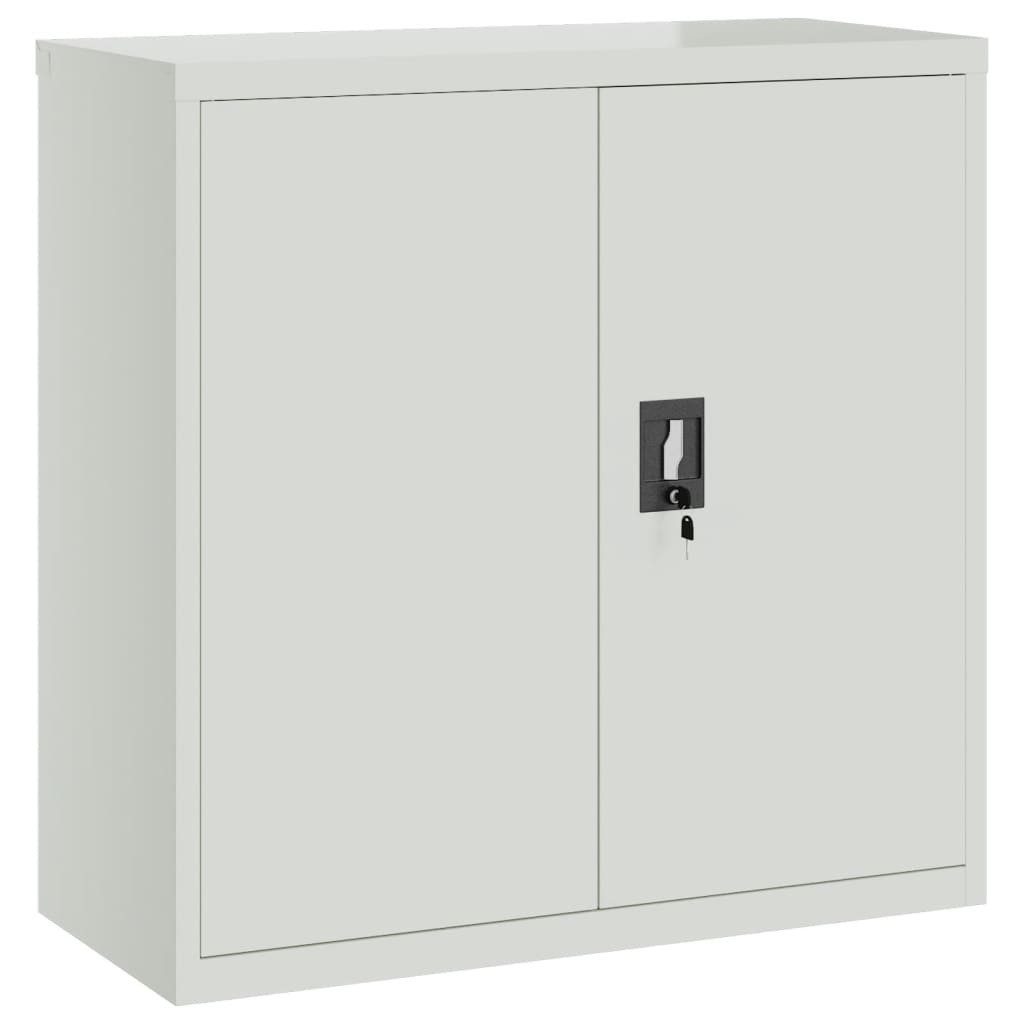 vidaXL Aktenschrank Aktenschrank mit 2 Türen Grau 90 cm Stahl (1-St)