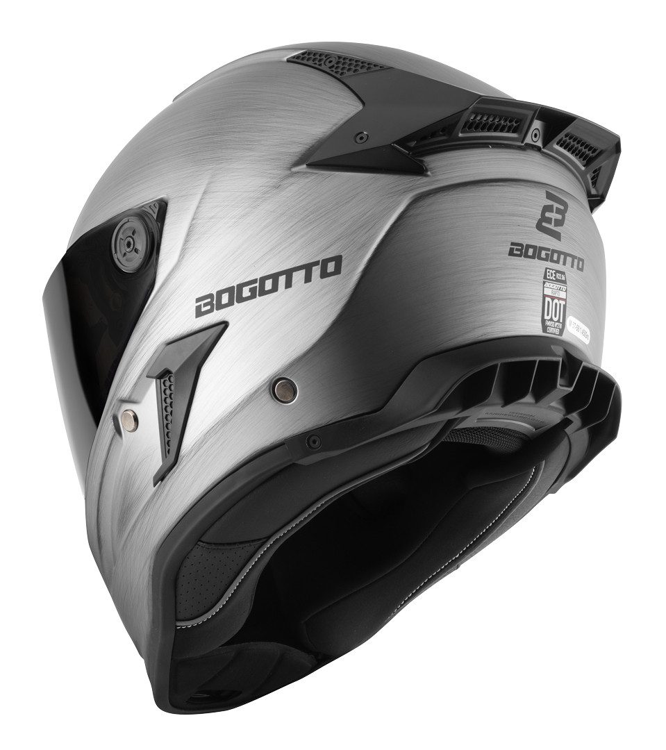 Bogotto Motorradhelm Rapto Helm, vorbereitet für Kommunikationssystem,geeignet für Brillenträger,v