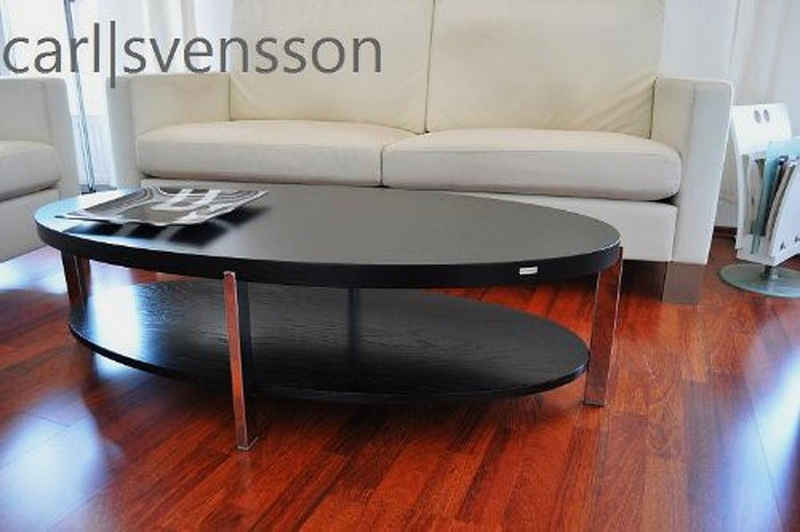 carl svensson Couchtisch Design Couchtisch Tisch O-111 Schwarz oval Carl Svensson 118x60x33,5cm