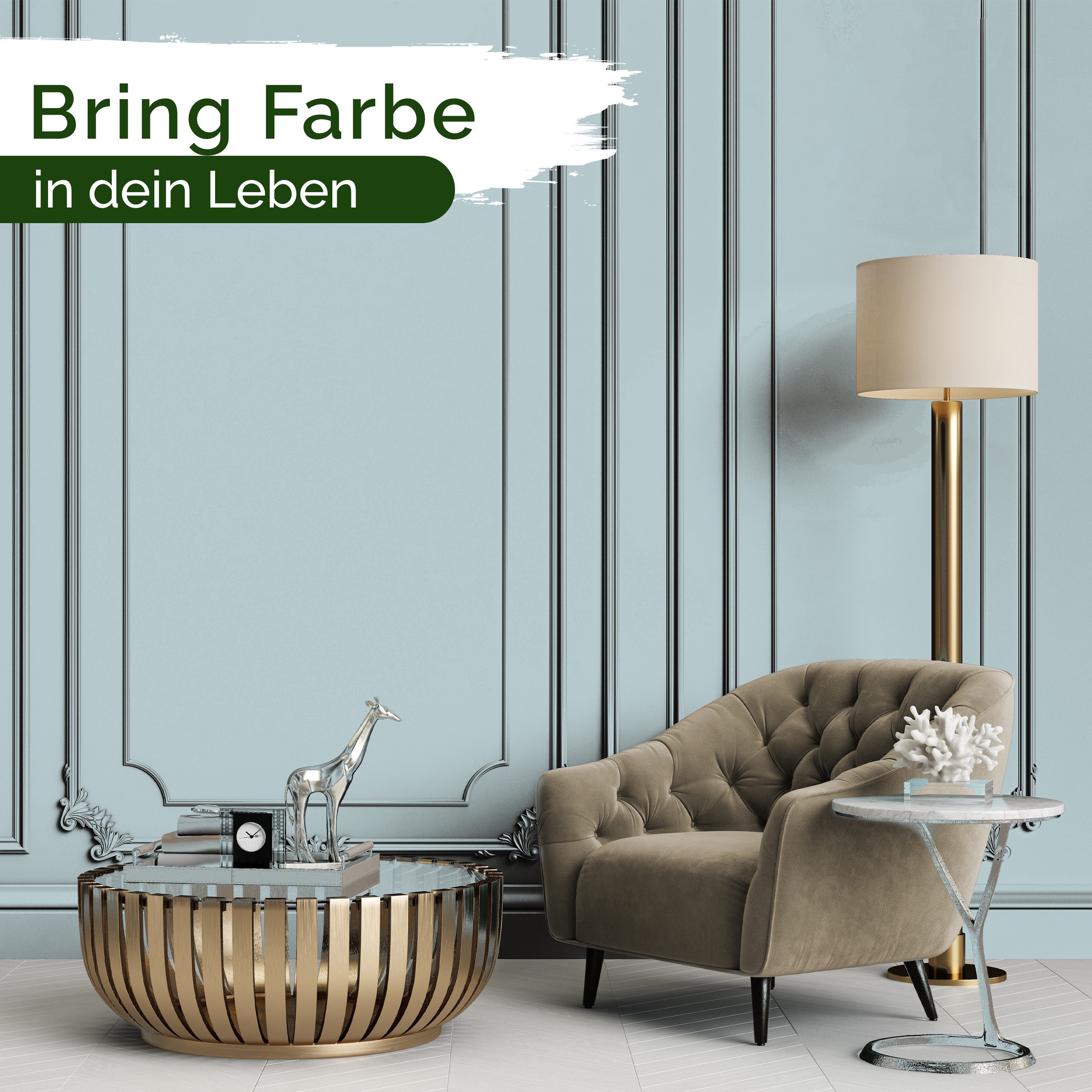 Veluxis Wandfarbe Veluxis® Wandfarbe Universal, Deckkraft-Klasse 1, Streifenfrei, tropfarm & VOC-frei