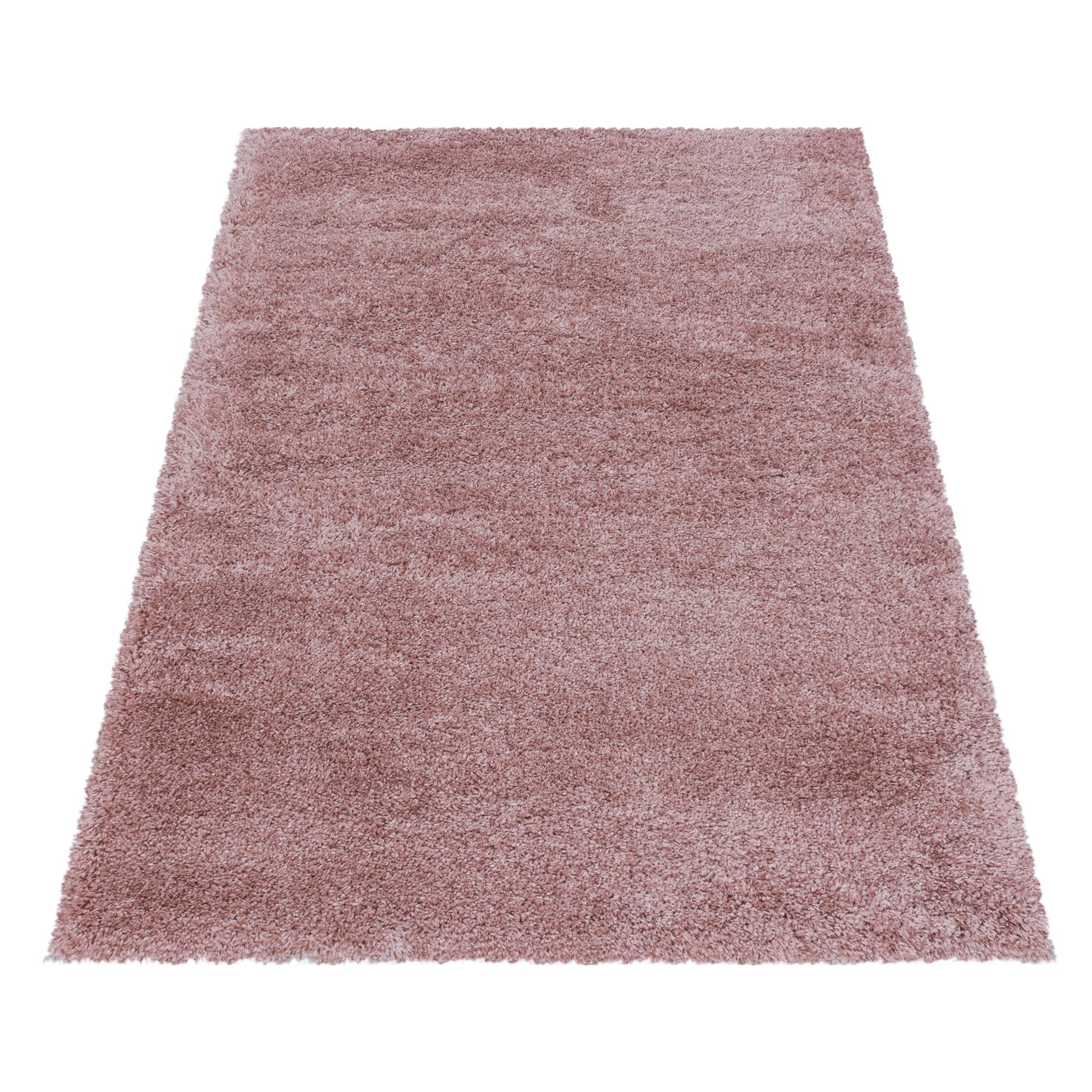 Carpettex Hochflor-Teppich Unicolor - Einfarbig, Läufer, Höhe: 30 mm, Teppich Wohnzimmer Einfarbig Shaggy verschidene farben und größen