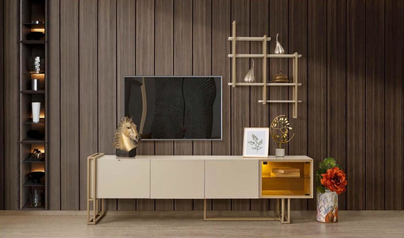 TV-Wand TV Lowboard mit Regal und Ablagefläche in modernem Design