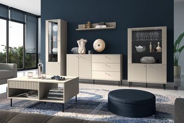 Konsimo Kombikommode DROMA Kommode, hergestellt in der EU, Loft und Elegant, mit Goldelementen