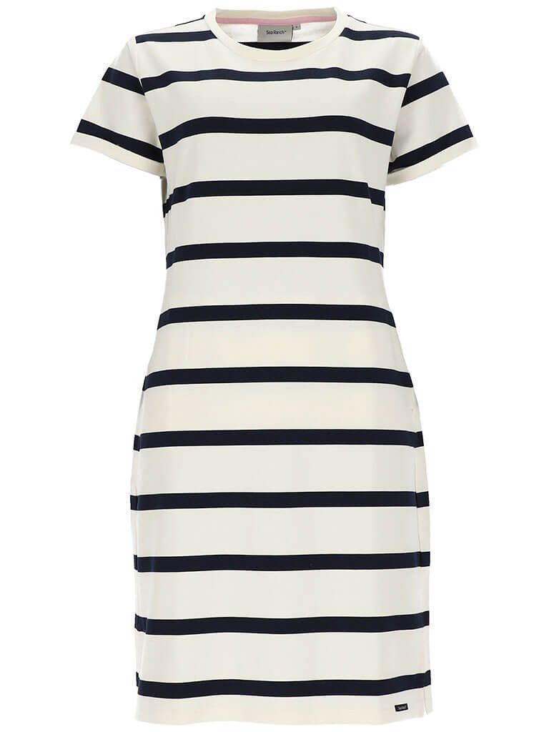 Sea Ranch Shirtkleid Damen Kleid Ria mit Streifen - Gestreiftes Kurzarm-Kleid mit Rundhals