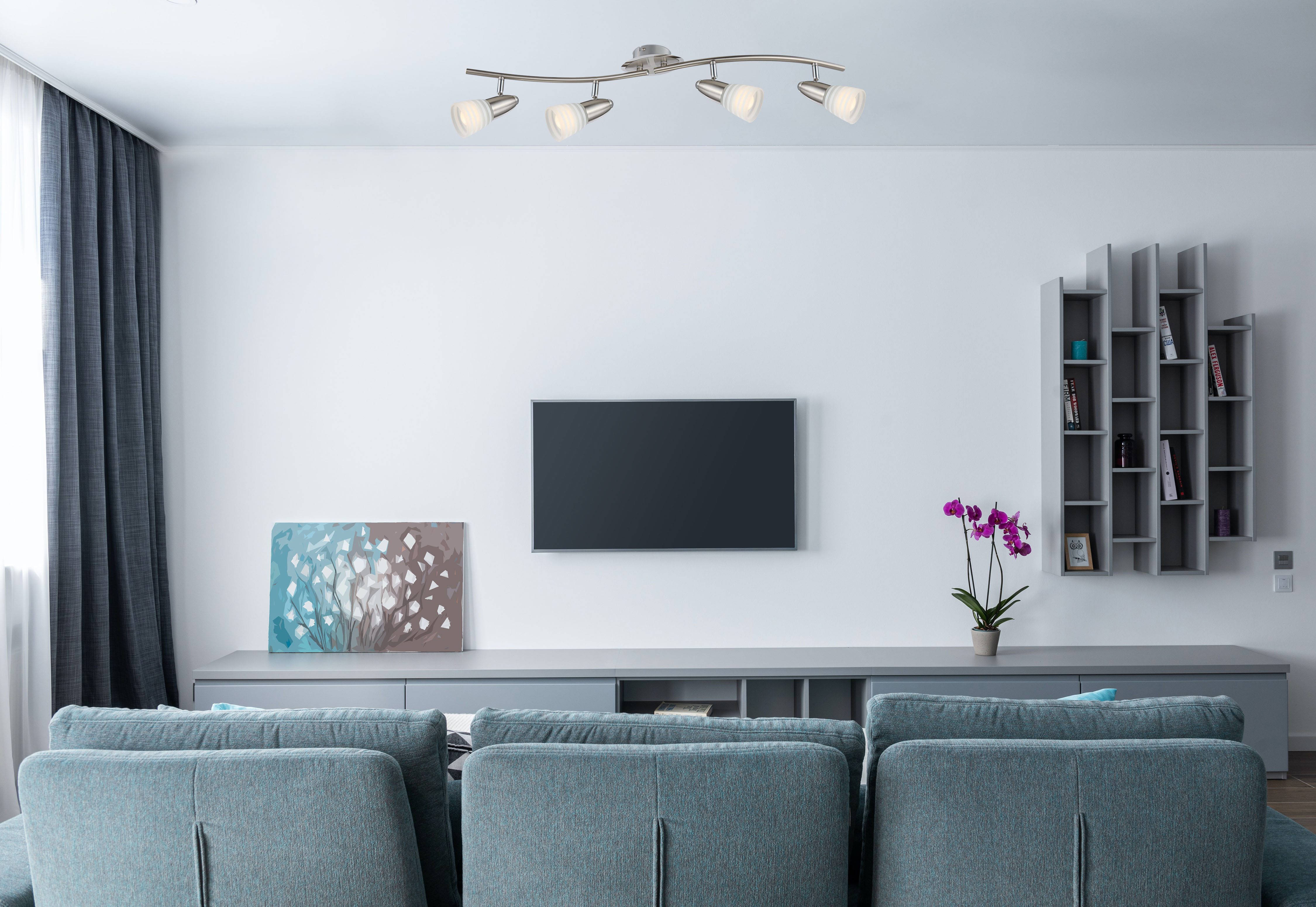 GLOBO LIGHTING Deckenstrahler CALEB, Leuchtmittel wechselbar, Warmweiß, LED-Strahler/Glas opal/3000K/Wohnzimmer/Flur