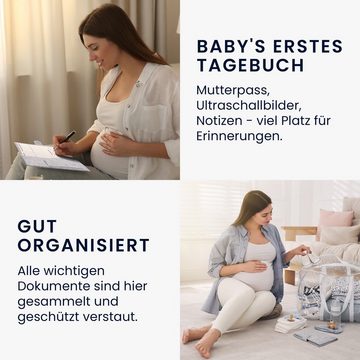 kwmobile Mutterpass-Hülle Hülle für den österreichischen Mutter-Kind-Pass mit extra Fächern, Mutterpass Cover Filz Schutzhülle