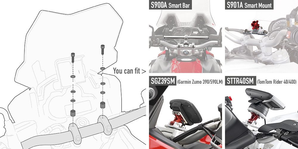 GIVI Motorradhose Smart Bar S900A Smart Mount S901A Montagekit