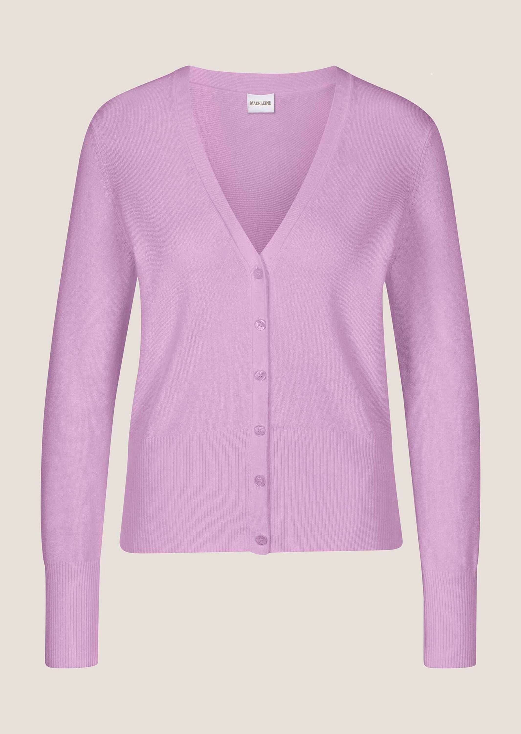 MADELEINE Strickjacke Eleganter Viskose-Cardigan mit Knopfleiste Jacke im schlanken Schnitt mit V-Ausschnitt, Rippenbündchen – Bild 5 von 5