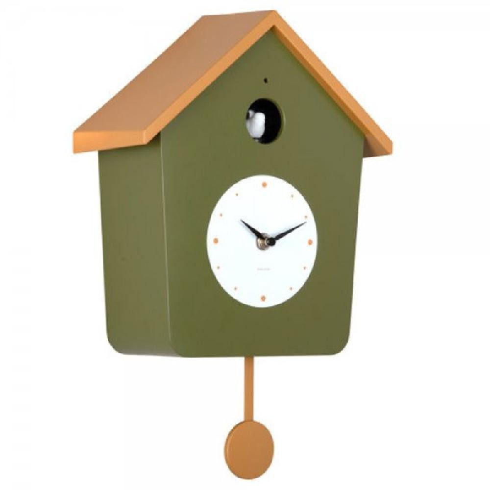 Karlsson Uhr Kuckucksuhr Wall Clock Cuckoo Light Grün Ocker günstig online kaufen