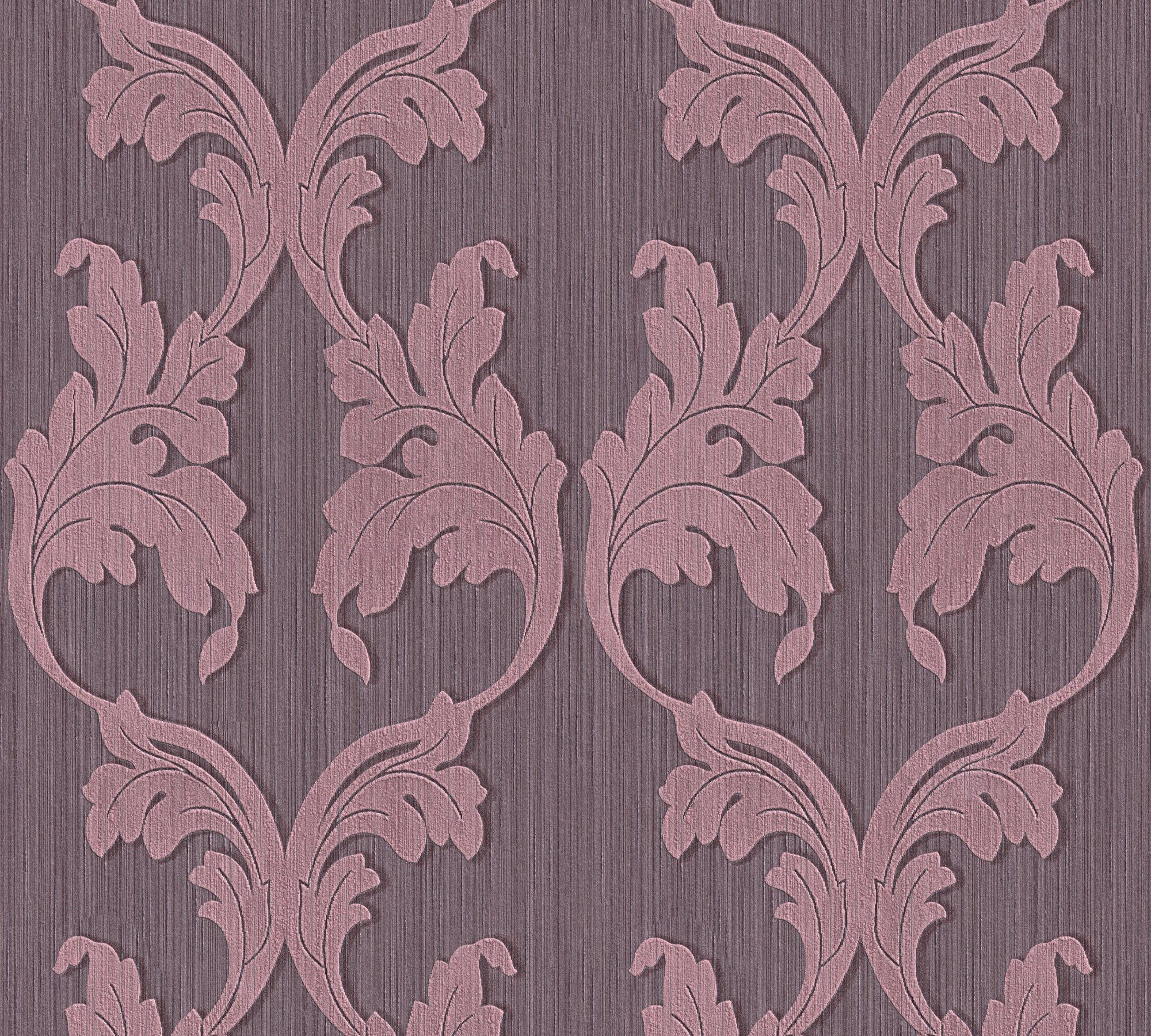 Architects Barock, Tapete Tessuto, samtig, floral, Barock Création violett Textiltapete A.S. Paper
