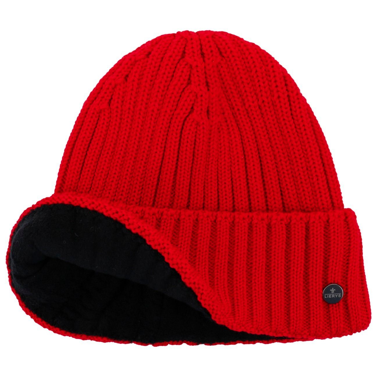 Lierys Beanie (1-St) rot Futter, in Germany Made Beanie mit