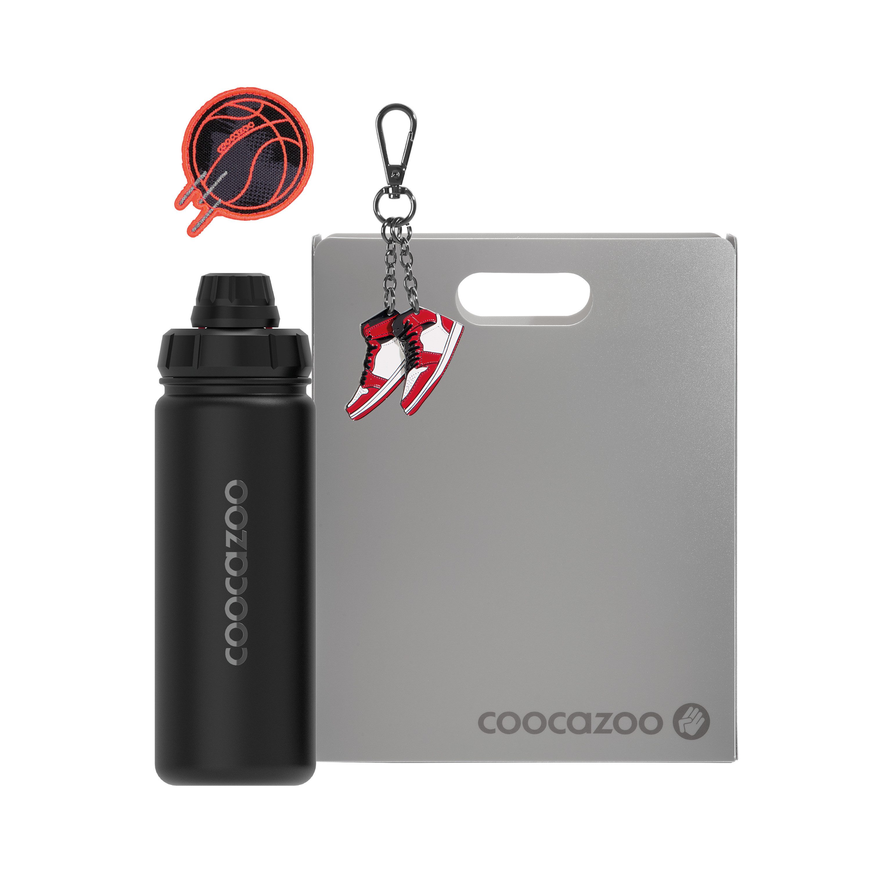 coocazoo Schulrucksack schwarz, 3-tlg, Heftbox, Trinkflasche COLOUR UP- (3-tlg)