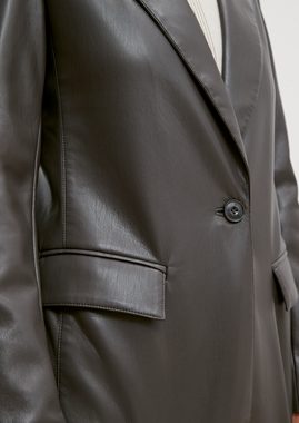 Comma Blusenblazer Long-Blazer aus Lederimitat