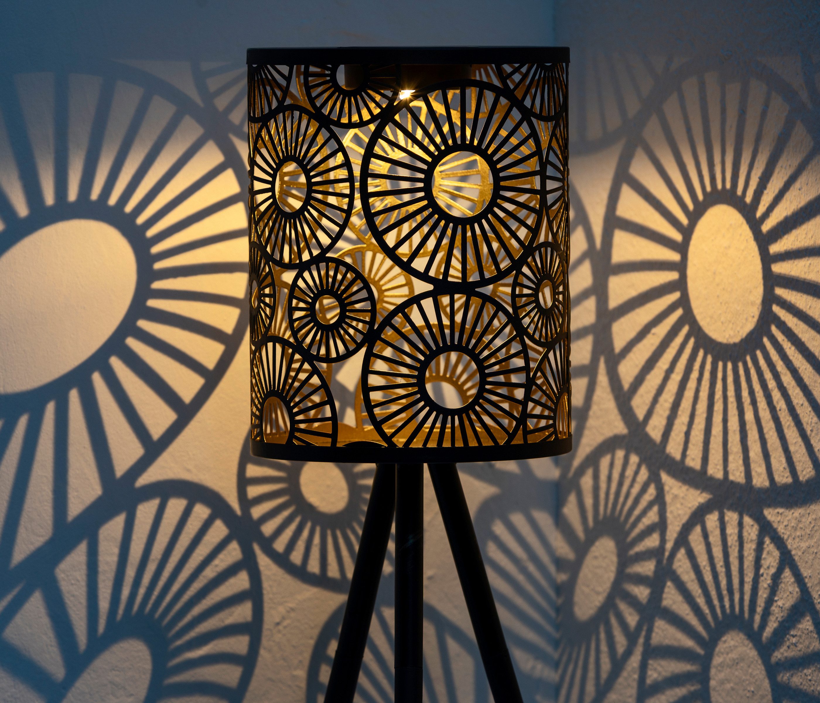 Dehner LED Solarleuchte Solar-Laterne Rabat, Lichtfarbe warmweiß, verschiedene Höhen, Warmweiß, stilvolle Outdoor Stehlampe, Leuchtdauer 6 h