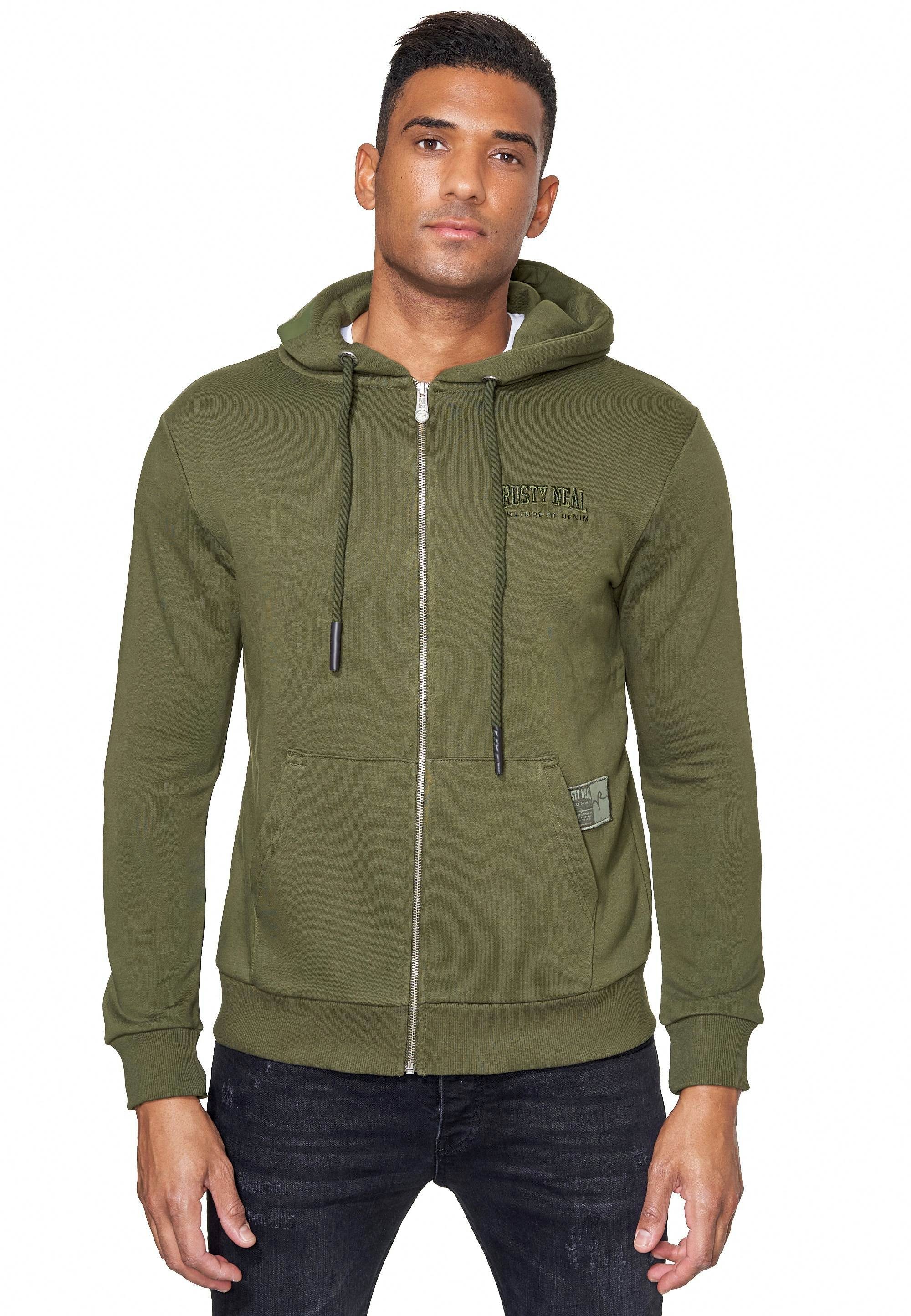 Rusty Neal Kapuzensweatshirt Rusty Neal Sweater mit dicken Kordeln khaki