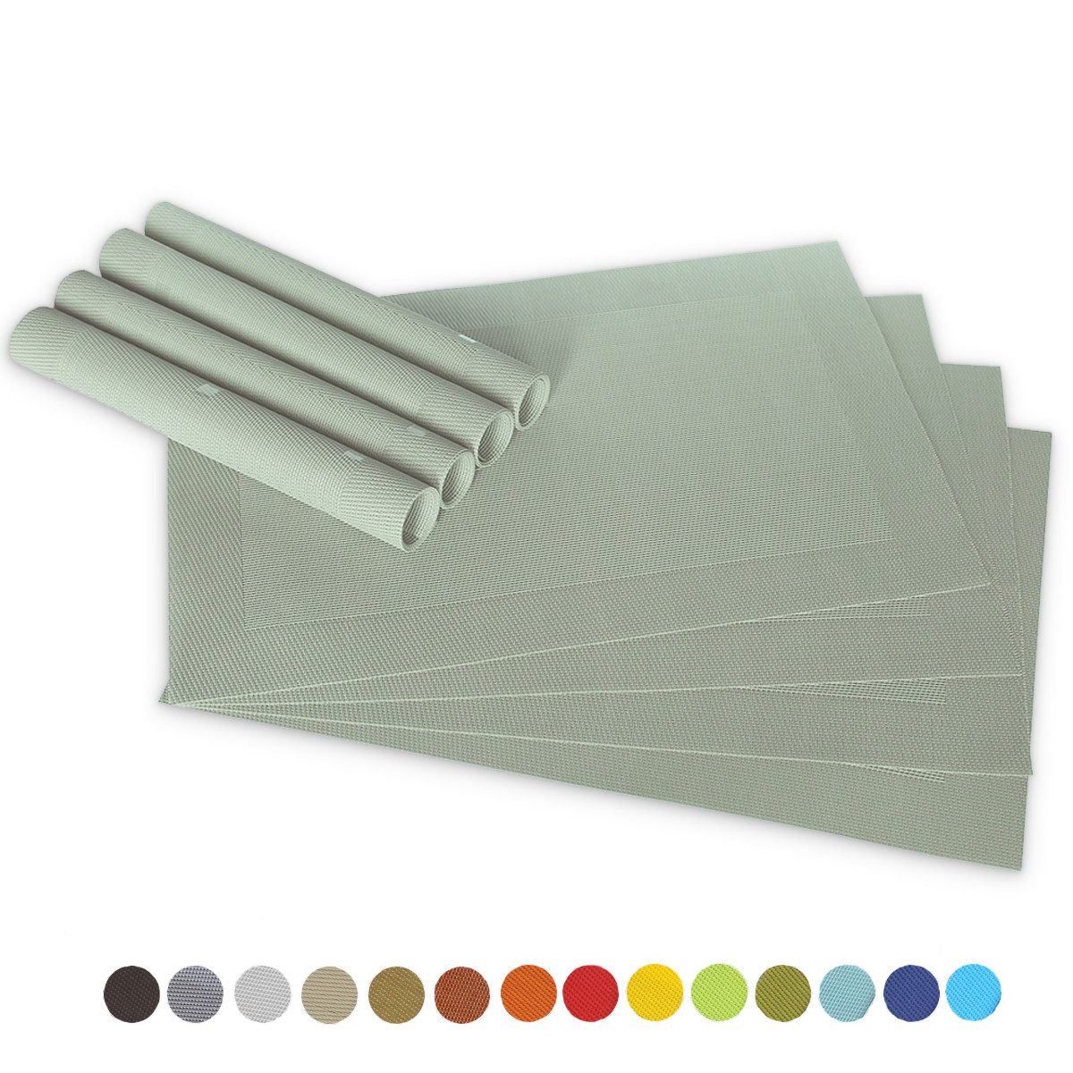 matches21 HOME & HOBBY Platzset Tischsets BORDA 8er Set Pastell-grün als Ti günstig online kaufen