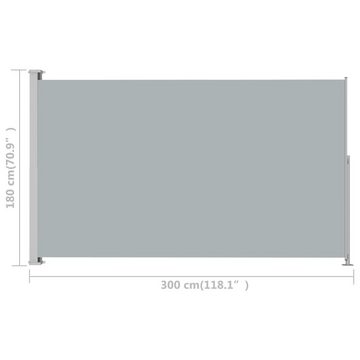vidaXL Seitenmarkise Seitenmarkise Ausziehbar 180x300 cm Grau