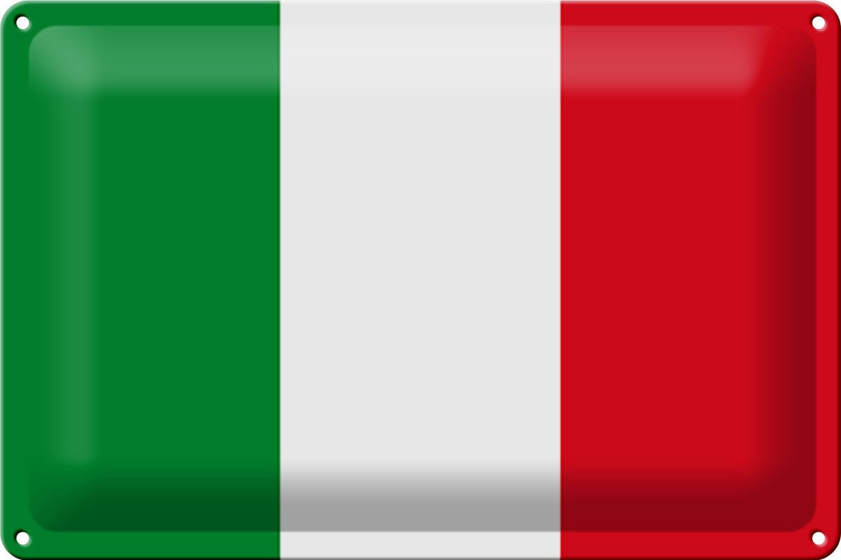 Metallschild Flagge Italien 30x20cm Flag of Italy