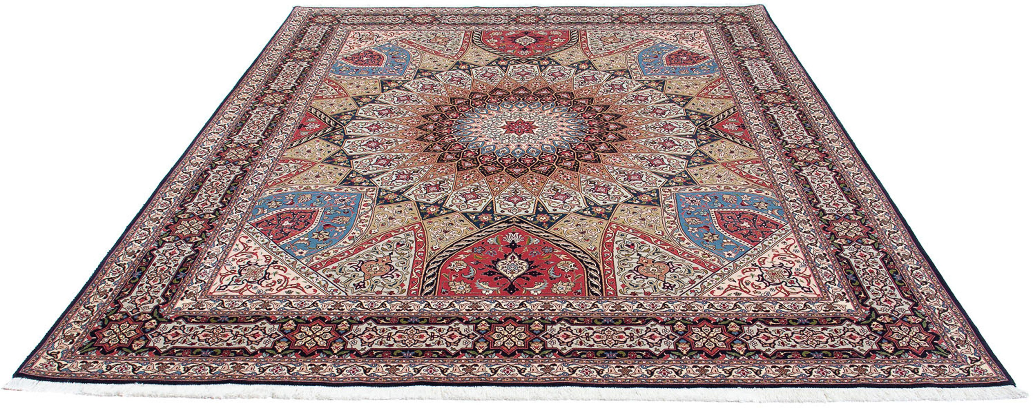 Orientteppich Perser - Täbriz - Royal - 305 x 258 cm - mehrfarbig, morgenland, rechteckig, Höhe: 7 mm, Wohnzimmer, Handgeknüpft, Einzelstück mit Zertifikat