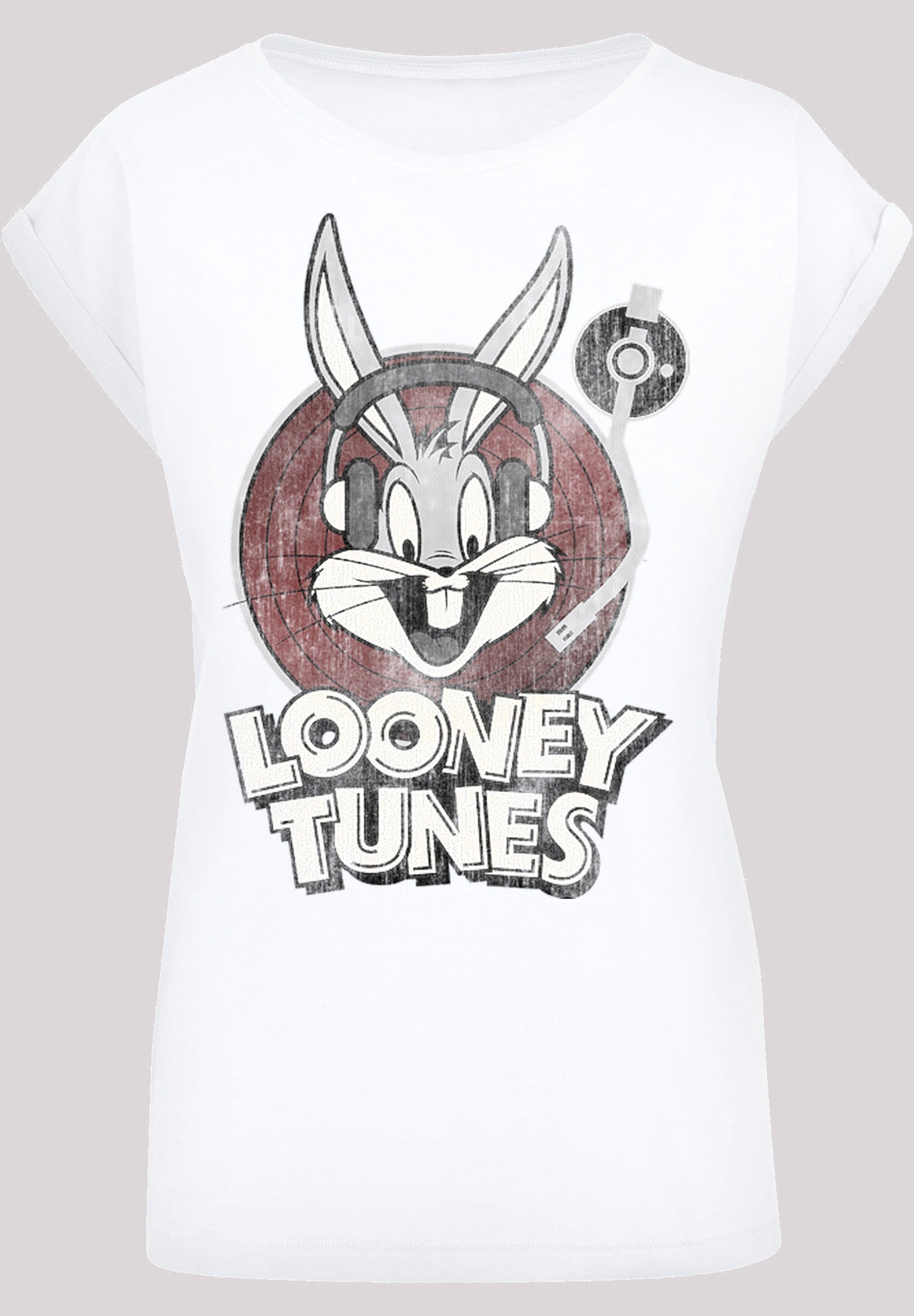 F4NT4STIC Kurzarmshirt Damen Looney Tunes Bugs Bunny with Ladies Extended Shoulder Tee (1-tlg) white | 